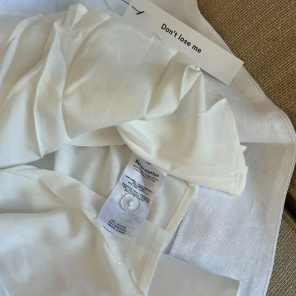 BEST Reformation Balia Linen Midi Dress - White Wedding Causal Party Classic - Picture 8 of 11